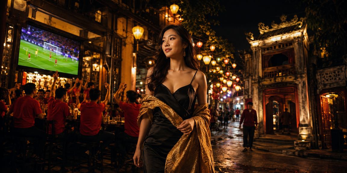 Người dùng Hà Nội xem kết quả xổ số và giải trí tại chợ đêm